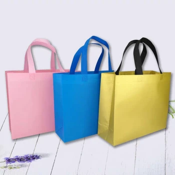 500 шт./лот, Нетканые сумки для покупок с пользовательским логотипом, многоразовая ручная сумка с ручкой для упаковки / подарка /хранения