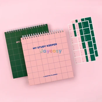 БЫТЬ НА: D My Study Keeper Планировщик на 3 месяца, ежедневник в корейском стиле Ins + лист с наклейками, для школы, академических занятий, подростков