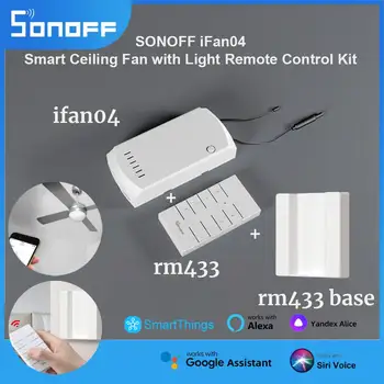 SONOFF IFan04 WiFi Потолочный Вентилятор И Контроллер Освещения С Дистанционным Голосовым Управлением RM433 Работают С Alexa Google Smartthings Alice