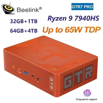 Beelink GTR7 Pro AMD Ryzen 9 7940HS Мини-ПК с двойным DDR5 5600 МГц 32 ГБ 1 ТБ 64 ГБ 4 ТБ NVME SSD До 65 Вт TDP Настольный Игровой компьютер