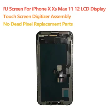 Экран RJ для iPhone 11 12 mini X Xs Max 13 promax ЖК-дисплей с сенсорным экраном и цифровым преобразователем в сборе Без битых пикселей на замену