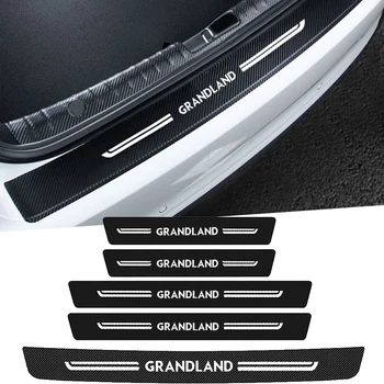 для Opel Grandland Логотип, накладка на порог автомобиля, наклейки на пороги из углеродного волокна, защитные наклейки на педали автоматического входа в дверь.