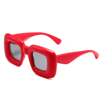 Надувные прямоугольные солнцезащитные очки для женщин, Новинка, Прямоугольные солнцезащитные очки, мужская мода, Солнцезащитные очки в большой оправе, квадратные оттенки