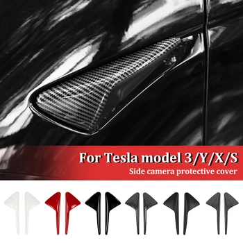 Подходит Для Tesla Модель 3 Y X S 2017-2022 Боковая Камера Из Углеродного Волокна ABS Защитная Крышка Сигнальное Крыло Модификация Аксессуаров
