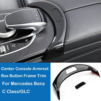 Накладка Кнопки Переключения Подлокотника Автомобильной Консоли для Mercedes Benz C Class W205 GLC Class X253 Наклейка На Крышку Центрального Ящика Для Хранения