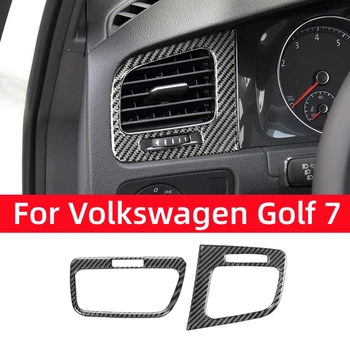 Для Volkswagen Golf 7 Mk7 2013-2019 Карбоновое волокно Авто Боковое вентиляционное отверстие Декоративная рамка Накладка Наклейка Автомобильные аксессуары