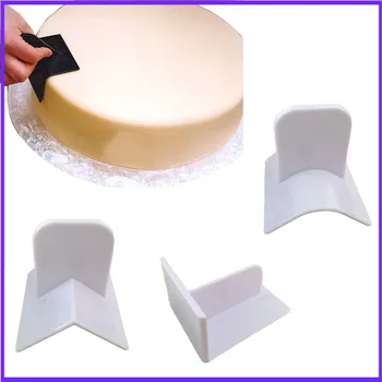 полировщик для разглаживания торта 3шт угловое устройство для стяжки прямоугольного скругления углового края прямоугольного пластикового помадного торта Для сглаживания