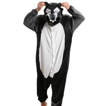Кигуруми Волк Аниме Пижамы для взрослых с мультяшными животными Косплей Костюм Пижама Пижамы для взрослых Пижамы на Хэллоуин