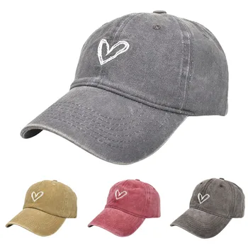 Бейсбольная кепка с вышивкой и выстиранной любовью, Солнцезащитный козырек, женская Кепка для пожилой пары, Шапочка для чайника, Милые осенние шляпы