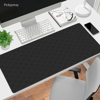 Черный коврик для мыши, художественный коврик для мыши, коврик для клавиатуры домашнего компьютера, коврик для офисного стола, ноутбук, мягкий резиновый ковер, противоскользящий коврик для стола 30x80 см