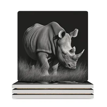 Керамические подставки для рисования черно-белым карандашом Rhino (квадратные), обеденный стол, забавная цветочная чашка для чайных подставок