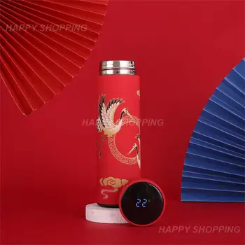450 мл Интеллектуальный Термос в китайском стиле В классическом стиле со светодиодным сенсорным дисплеем из нержавеющей Стали, Термос Кружка Бутылки для воды