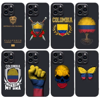 Чехол для паспорта, флага и карты Колумбии, чехол для iPhone 15 14 Pro Max 13 12 11 Mini X XS XR 7 8 6S Plus SE