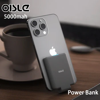 OISLE 5000 мАч Портативный Ультратонкий Банк Питания с зажимом для быстрой зарядки Большой емкости Подходит для Huawei/iPhone/Xiaomi/Samsung