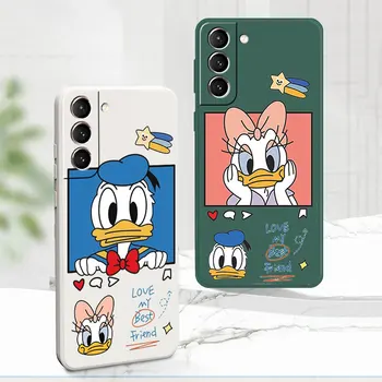 Чехол для телефона Disney Donald Dasiy Duck Samsung Galaxy S10 S23 Ultra 5G S22 Plus S21 S10e S20 FE С Мягким Квадратным Жидким Покрытием