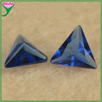 Продажа 3x3 ~ 10x10 мм 5A Треугольник Синтетические драгоценные камни темно-синее стекло Сыпучий стеклянный камень для поделок