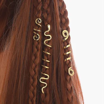 Спиральные подвески Viking Бусины для волос, косички для бороды, бусины для волос, ювелирные изделия, Винтажные хип-хоп Женские заколки для девочек, Аксессуары