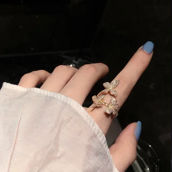 Расширенное чувство бабочка кольцо женская ниша дизайн мода индивидуальность открытие регулируемое красное кольцо на указательный палец Бесплатная Доставка