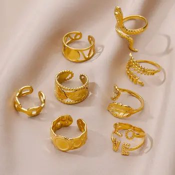 Легкие Роскошные кольца из нержавеющей стали для женщин, Винтажное Регулируемое Дизайнерское кольцо для пары, свадебные украшения, Бесплатная Доставка