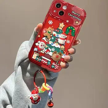 Для Iphone13 Pro Max Чехлы Для телефона XR 14 12 11 7 8 Plus Чехол Рождественский Мультяшный Стерео Пряничный Человечек Кулон Простой
