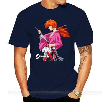 Футболка Rurouni Kenshin, Футболка Himura Kenshin Battousai Samurai X, Мужская Хлопковая футболка 6xl, Потрясающая Пляжная Графическая футболка