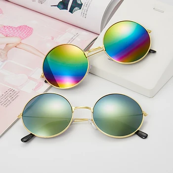 Маленькие круглые солнцезащитные очки в стиле ретро, женские винтажные брендовые солнцезащитные очки из черного металла для женщин, модные дизайнерские солнцезащитные очки Lunette
