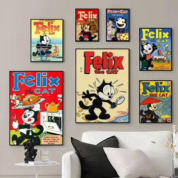 Мультфильм Феликс кот милый плакат печать настенные картины для гостиной украшения дома