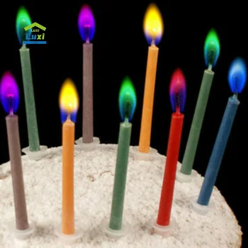 Креативная свеча с Днем Рождения 12шт Вечеринка Фестиваль Красочное пламя Новая мода и простота Свечи для торта на День рождения 2023