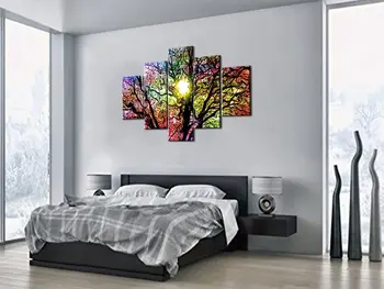5 Предметов искусства, Цветовая палитра домашних стен, Картины на дереве, Абстрактный Гранжевый фон с пятнами, холст для картин, Современная стена