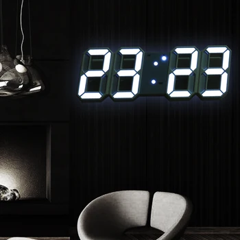 1 шт. Светодиодные цифровые настенные часы, современный дизайн, 3D Декор для гостиной, Настольный будильник, Ночник, Световой рабочий стол, домашний декор