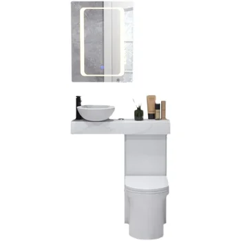 Простой водосберегающий унитаз Nordic, встроенный в умывальник для лица и круглую раковину, умная комбинация зеркальных шкафов