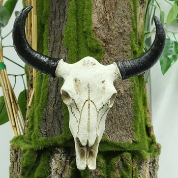 Подвеска в виде головы быка, настенный орнамент в виде черепа коровы, фигурки, поделки, Ностальгические Реалистичные для домашнего декора на Хэллоуин