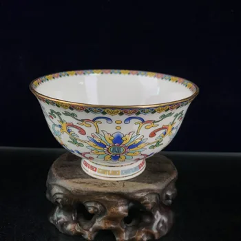 Маленькая Чаша из Старой Коллекции Wenxi Qianlong, изготовленная в Прошлом Году, с Розовым Рисунком Фузи, расписанным Золотом
