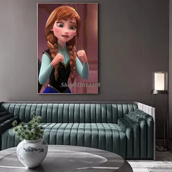 Картина на холсте Классический аниме мультфильм Disney Серии Frozen Princess Плакаты и принты Настенные художественные картины Домашний декор гостиной