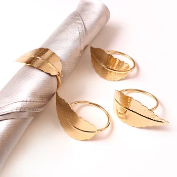 10шт отель ресторан золотой лист кольцо для салфетки рот тканевое кольцо трансграничная серия листьев пряжка для салфеток кольцо для салфеток