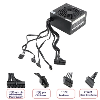Компьютерный Блок Питания 24Pin Мощность Игрового ПК 200-700 Вт Модуль Питания 2-6SATA Видеокарта 6Pin/6 + 2Pin для Настольного ПК