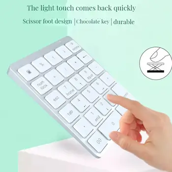 Беспроводная мини-цифровая клавиатура с 28 клавишами, совместимая с Bluetooth Цифровая панель, Портативная перезаряжаемая цифровая панель для планшетного компьютера, ноутбука