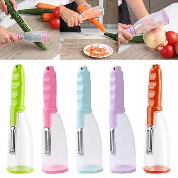 Многофункциональный нож для пилинга с бочкой для хранения овощечистки Принадлежности для чистки яблок Бытовой нож для пилинга Гаджеты для домашней кухни