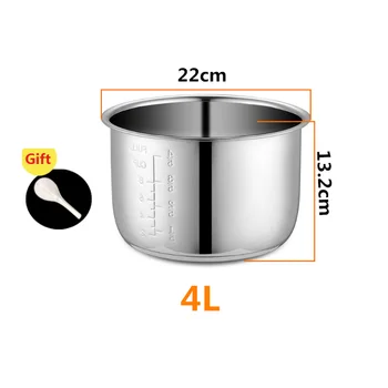 4-литровая электрическая скороварка, внутренние чаши, чаша мультиварки, бак из нержавеющей стали для приготовления супа-каши