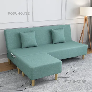 Многофункциональный раскладной диван-кровать Диваны для гостиной Односпальная кровать Тканевый диван Мебель для маленькой гостиной Диван для отдыха со спинкой U