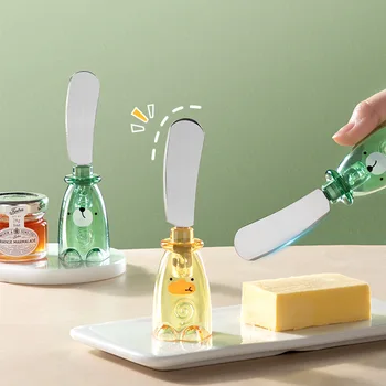 Мультяшный нож для масла Со скребковой ручкой, ножи для нарезки сыра на завтрак, Разбрасыватель, Нож для масла, Кухонные инструменты