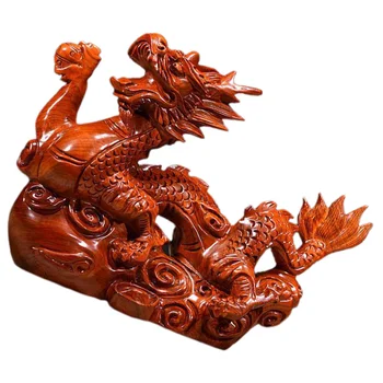 Деревянная статуэтка Дракона, орнамент богатства и процветания, Китайская Благоприятная Статуэтка Дракона, Офисный декор