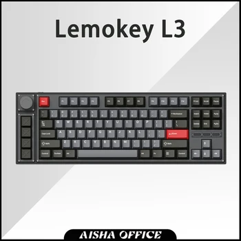 Прокладка беспроводной механической клавиатуры Lemokey L3 91 Клавиша, Многофункциональная ручка, Горячая замена, Трехрежимная игровая клавиатура RGB Pc Gamer r