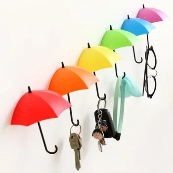 3 шт./лот, креативная вешалка для ключей в форме зонтика, домашний декоративный держатель, Настенный крючок для кухонного органайзера, Аксессуары для ванной комнаты