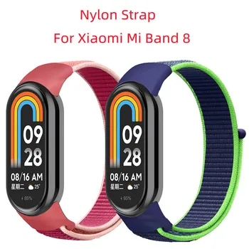 Нейлоновый дышащий ремешок для Xiaomi Mi Band 8, браслет для смарт-часов, сменный ремешок для аксессуаров Xiomi Mi Band 8.