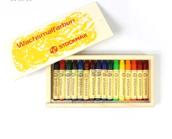Германия Stockmar цветные карандаши Безопасная роспись восковыми карандашами 16 цветная деревянная коробка, предназначенная для детей, которые нелегко разбить масляной пастелью