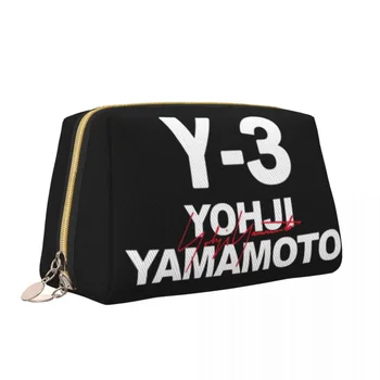 Модные женские кожаные косметички Yohji Yamamoto, косметичка Y3 3Y, вместительный футляр для туалетных принадлежностей на молнии большой емкости