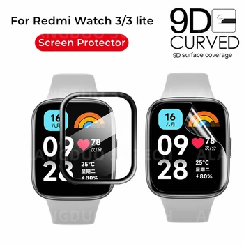 2 шт. Защитная пленка с полным покрытием для Xiaomi Redmi Watch 4 3 Active Global, изогнутая мягкая гидрогелевая пленка, умные часы, не стекло