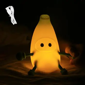Банановая лампа Милый Банановый ночник Эстетичные украшения стола Перезаряжаемая маленькая настольная лампа с регулируемой яркостью, лампа для атмосферы спальни Для