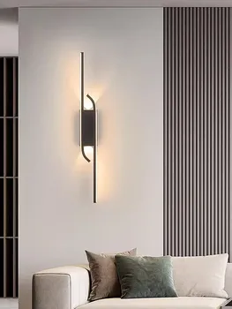 2024 новая решетка для гостиной современный минималистичный фон для телевизора в гостиной, настенный светильник с длинной полосой, прикроватные бра для спальни, светильник